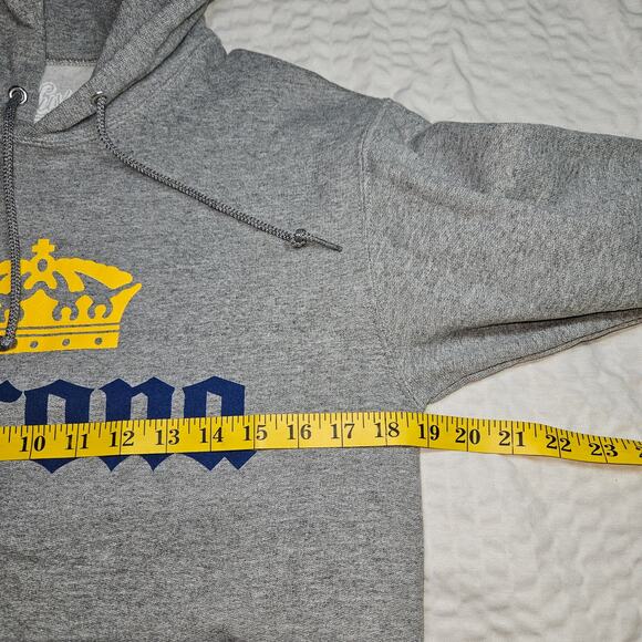 Corona Hoodie Men's Small Heather Gray Beer Cerveza Graphic Logo Casual Pullover - Picture 5 of 7